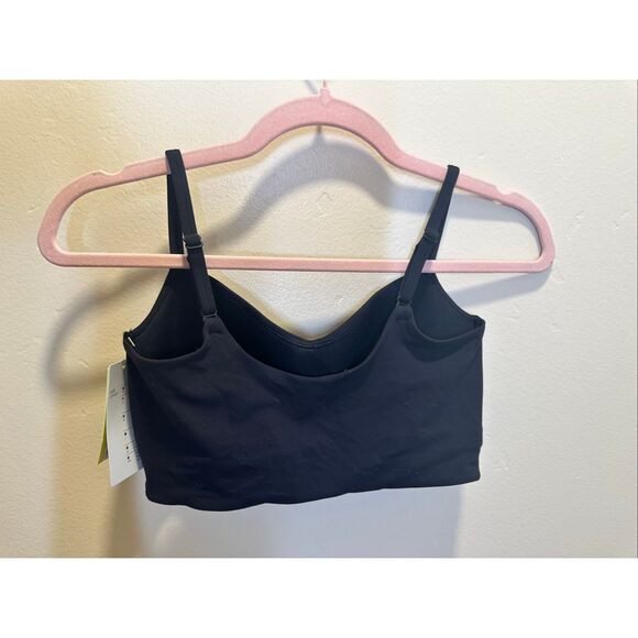 All in Motion Black Everyday Soft Black Ruched Front Light Support Sports Bra - Picture 4 of 4